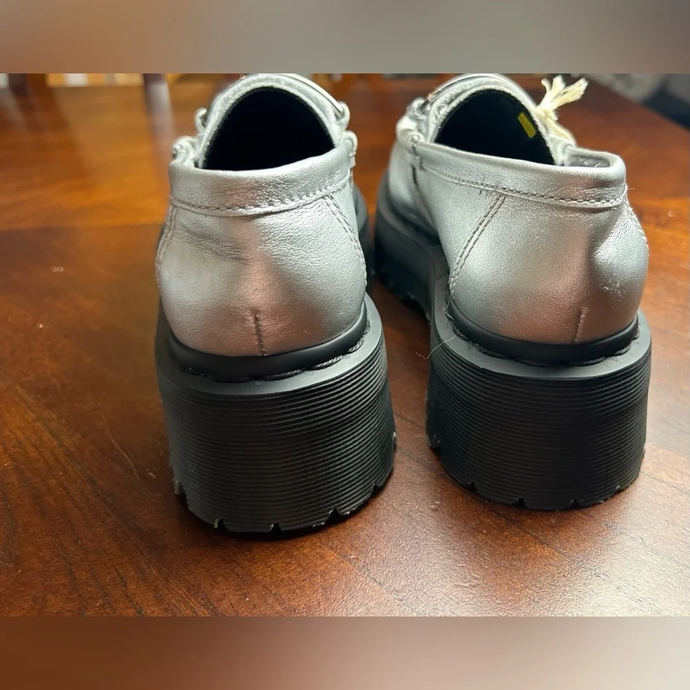 NEW Dr. Martens Silver Shoes with Black Soles